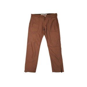 $550 WHITE MOUNTAINEERING Brown Khaki ANKLE  ZIP Pants COTTON Knit KERSEY Skinny